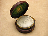 19th century pocket barometer with rare Torr scale, signed Pillischer London